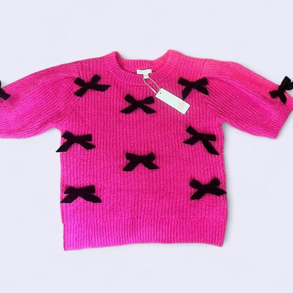 Coquette Pink Sweater with Bows